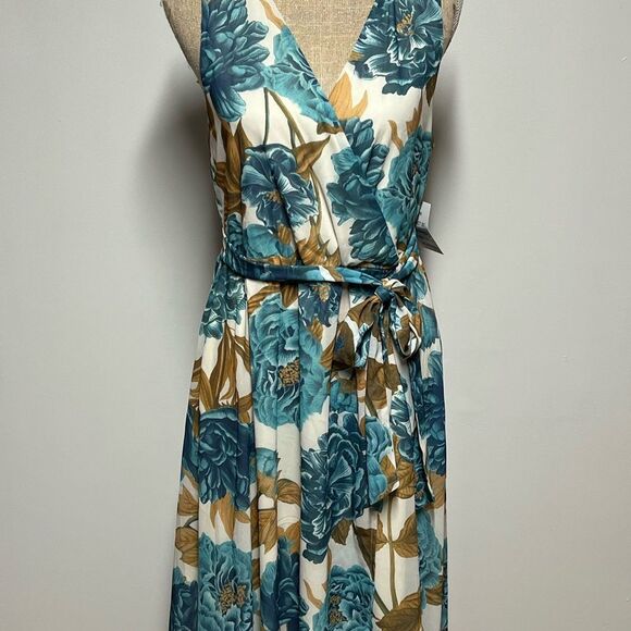NWT Joyfolie Mia Joy Miriam Maxi Dress Teal floral Sz M - Picture 3 of 8